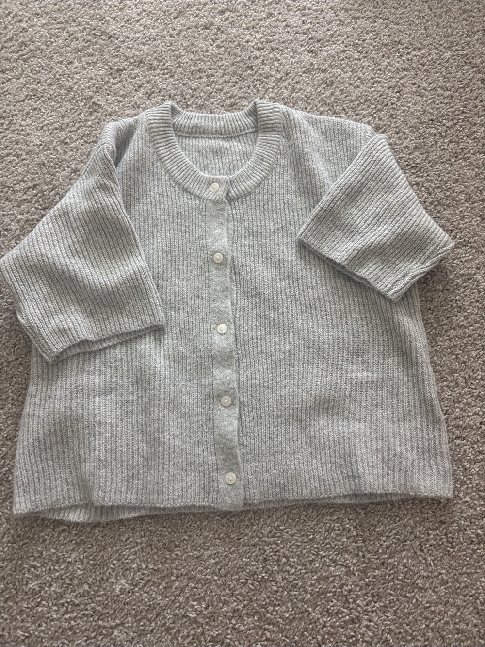 Forever 21 Light Gray Ribbed Button-Up Tunic